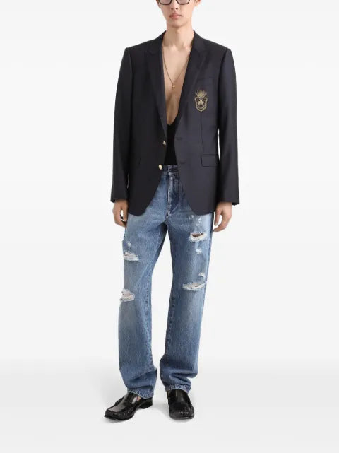 Dolce & Gabbana logo-appliqué blazer