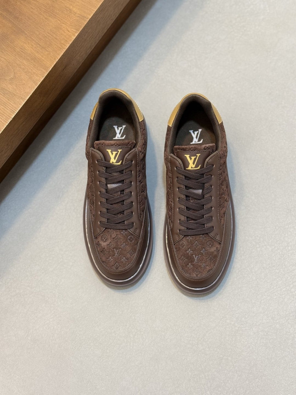 Louis Vuitton Men's Pale Olive Monogram Low-Top Sneakers